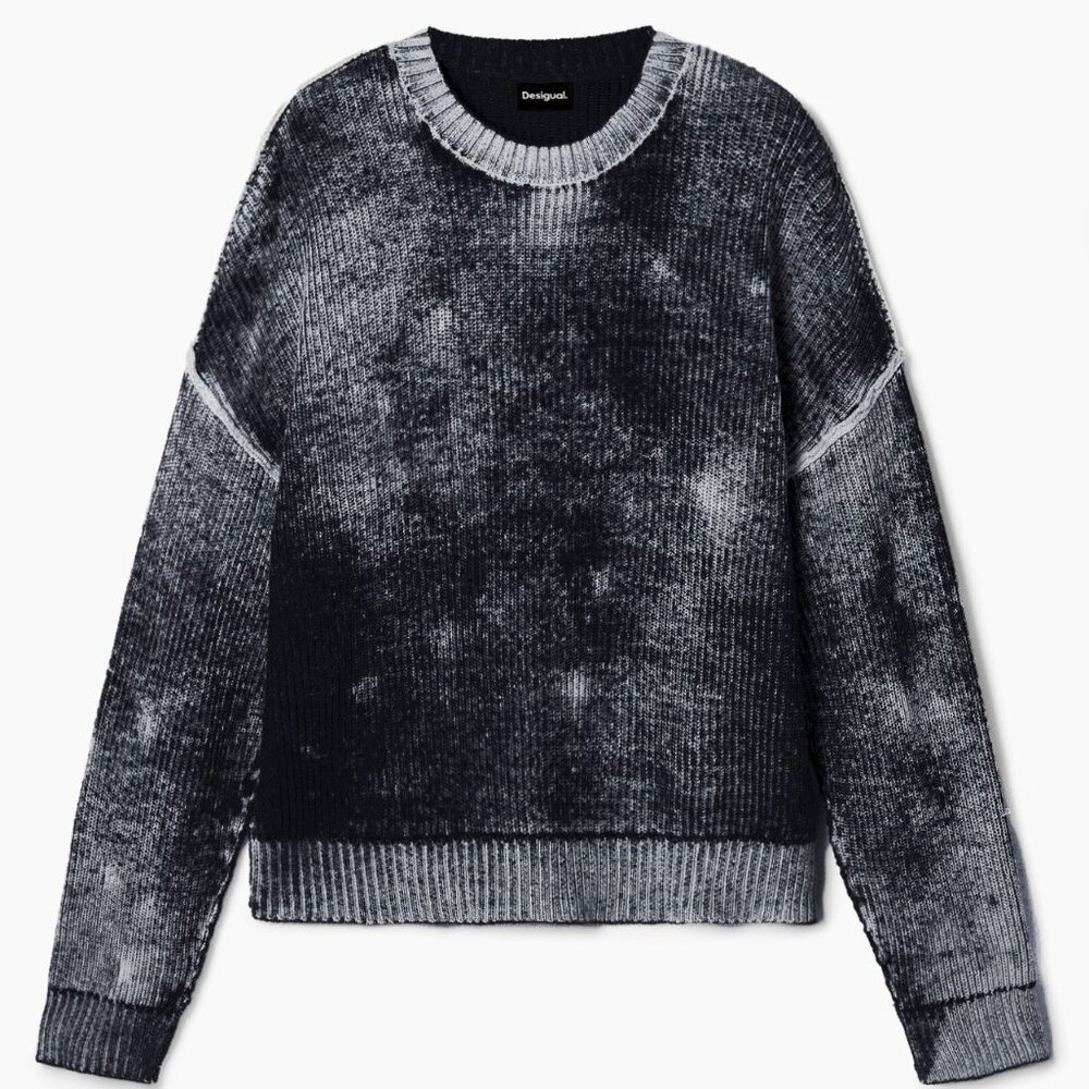 Desigual “Maryland” Distressed Ribbed Knit Sweater (Unisex) | Medium